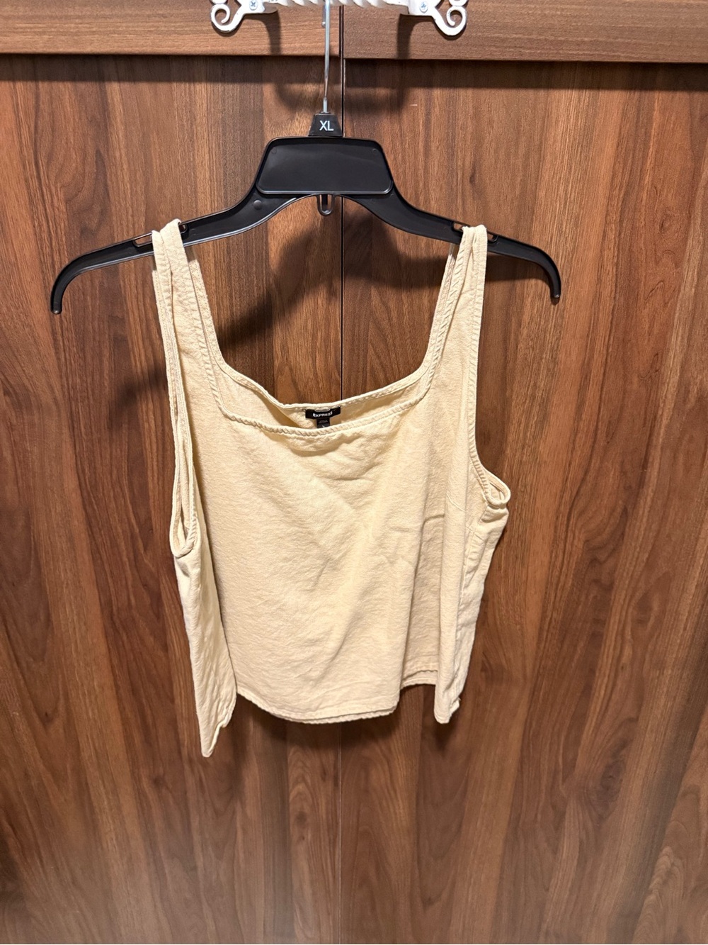 Express Linen Blend Tank Top, Size Large
